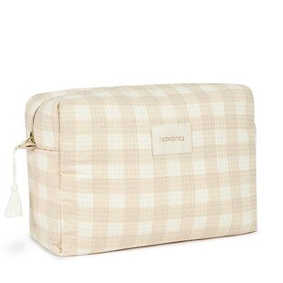 Toiletry bag Diva waterproof Ivory Checks Nobodinoz