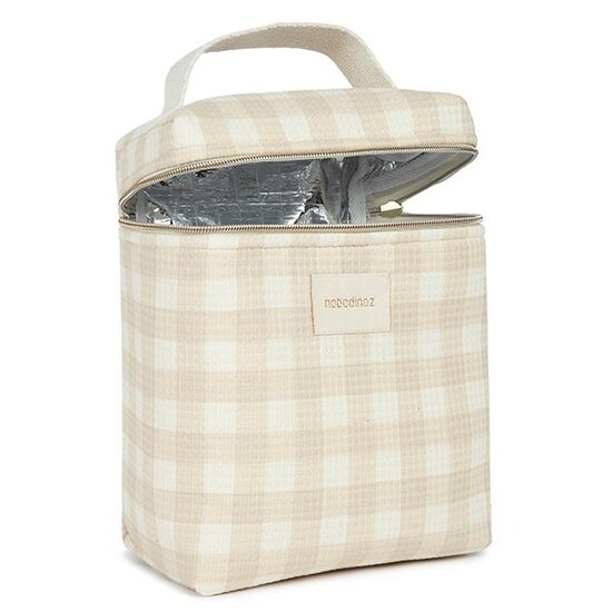 Nobodinoz tipi en accessoires Nobodinoz Concerto cooler and lunch bag Ivory Checks