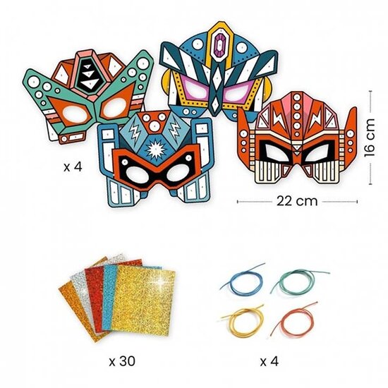 Djeco Djeco 4 masques à métaliser Super Robots