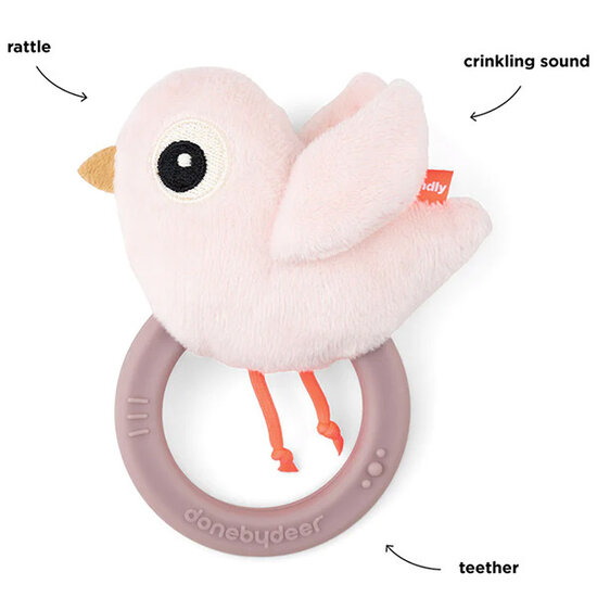 Done By Deer Done by Deer rattle with teether Birdee powder