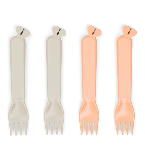 LittleThingz Done by Deer Kiddish vorken set - Raffi sand/coral aanbieding