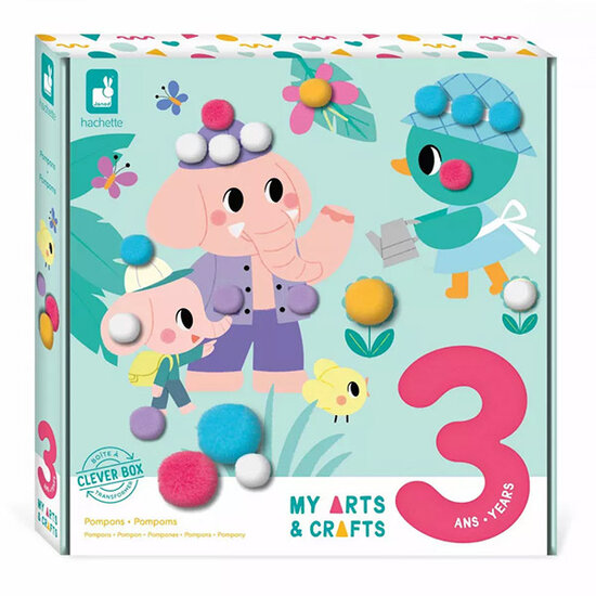 Janod speelgoed Set créatif Janod pompons +3 ans