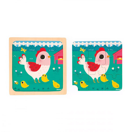 Janod Janod puzzel kip Henriette 9 stukjes