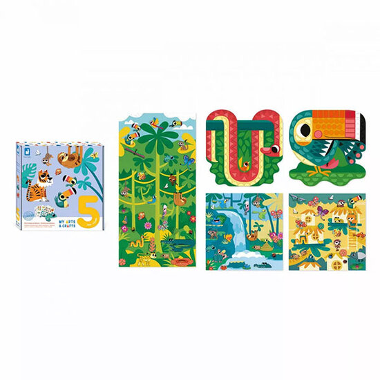 Janod Coffret créatif gommettes et décors Jungle Janod