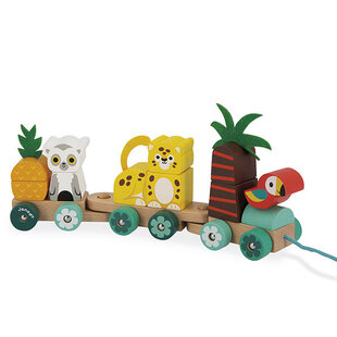 Janod Tropik Nachziehspielzeug Tropische Eisenbahn