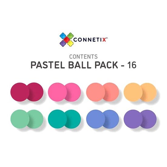 Connetix Tiles Connetix Tiles Ball Run Bälle Pastell 16 Stück