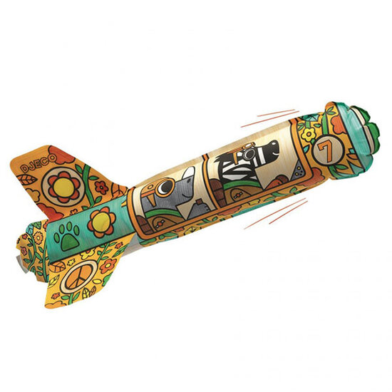 Djeco Djeco craft kit 3 rocket ships to colour in