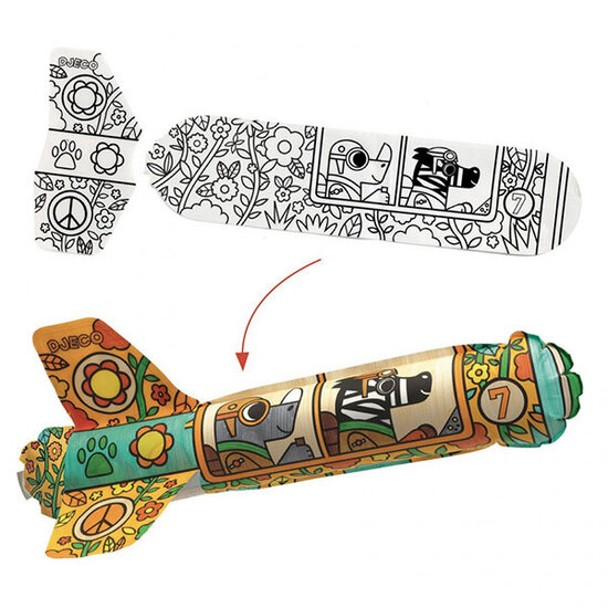Djeco Djeco craft kit 3 rocket ships to colour in