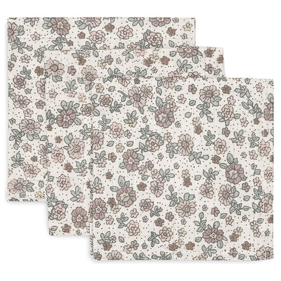 Jollein Jollein hydrofiel monddoekje Retro Flowers 3pack