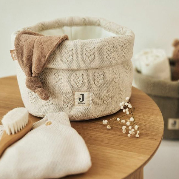 Couverture Bébé Jollein Tricot Grain Oatmeal Beige 75x100cm - Douce Et Confortable