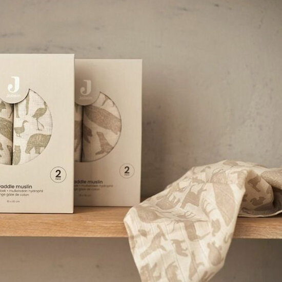 Jollein Jollein lange bébé 115cm Animals Nougat 2pc