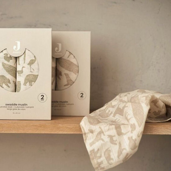 Jollein Jollein lange bébé 115cm Animals Olive Green 2pc