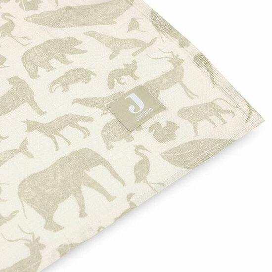Jollein Jollein Mullwindel 115cm Animals Olive Green 2St