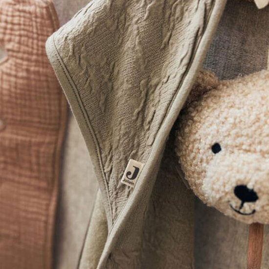 Jollein Jollein cape de bain 75x75cm Soft Waves Olive Green