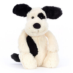 Jellycat Kuscheltier Bashful Black & Cream Puppy Medium