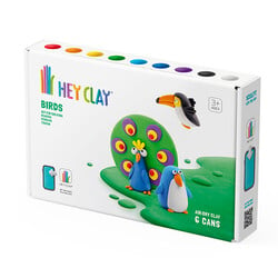 Hey Clay modeling clay birds: Toucan, penguin, peacock