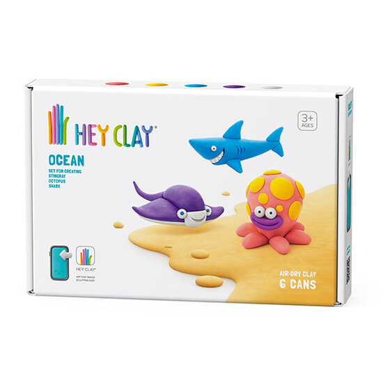 Hey Clay Hey Clay Modelliermasse Ozean: Hai, Oktopus, Rochen