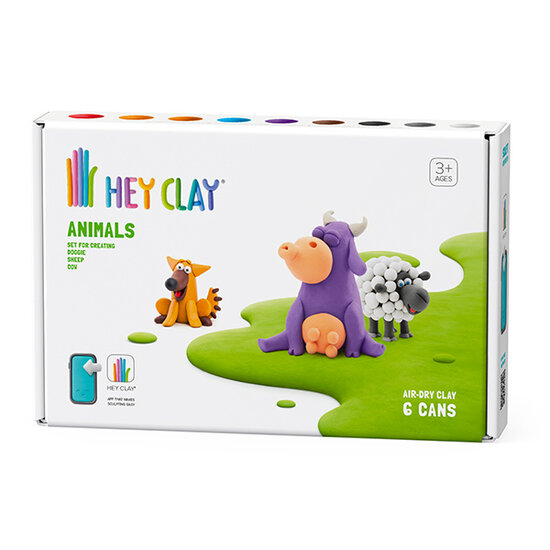Hey Clay Hey Clay boetseerklei boerderijdieren: koe, hond, schaap