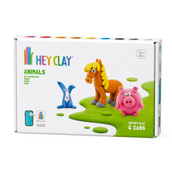 Hey Clay modeling clay farm animals: pig, horse, rabbit
