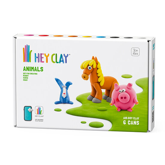 Hey Clay Hey Clay Modelliermasse Nutztiere: Schwein, Pferd, Kaninchen