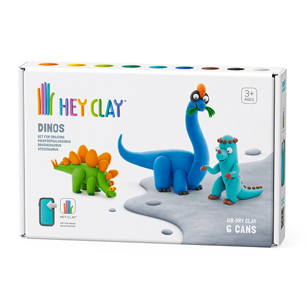 Hey Clay modeling clay dinosaurs: Stegosaurus, Pachycephalosaurus,  Brachiosaurus