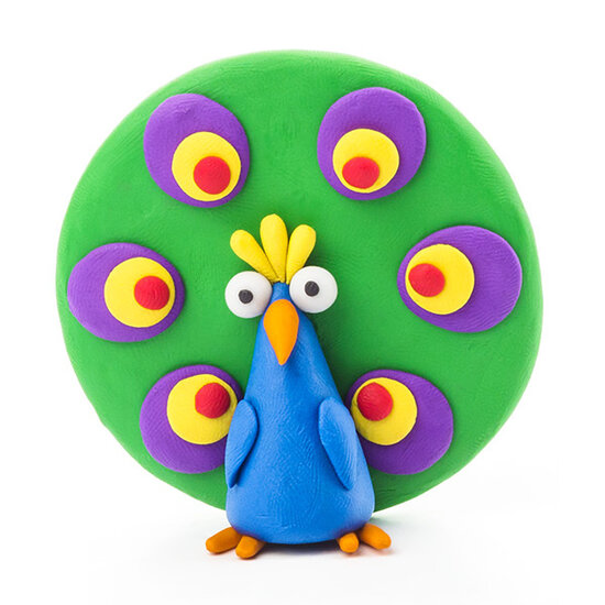 Hey Clay Hey Clay Modelliermasse Vogel: Pfau