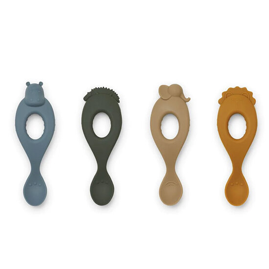 Liewood Liewood Liva silicone spoons Safari Blue Multi Mix - 4 pack