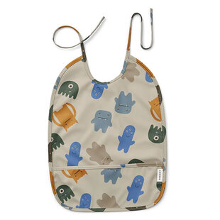 Liewood Lai bib Monsters Blue Mix