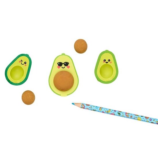Ooly Ooly | Avocado Love Gum En Puntenslijper Set Van 3