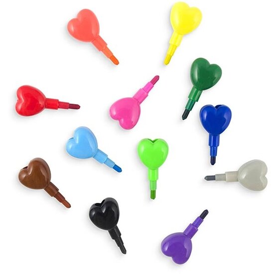 Ooly Crayons de couleur empilables Ooly Heart to Heart