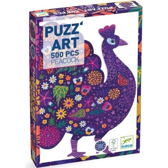 Djeco Djeco puzzle art peacock 500 pieces