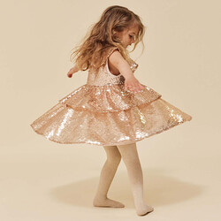 Konges Slojd Starla Kleid mit Pailletten Gold Blush