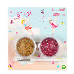 Souza haar glitter set roze en goud