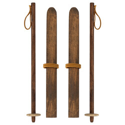 Maileg ski and ski poles mother & father mouse