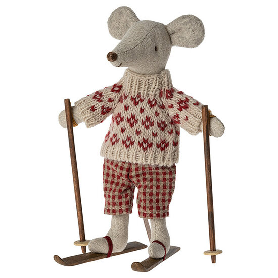 Maileg Maileg winter mouse with ski set mother