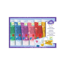 Vingerverf glitter 6 tubes - Djeco