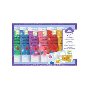 Djeco glitter finger paint 6 tubes