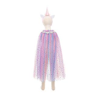 Great Pretenders - Rainbow Unicorn Cape & Headband - Size- 4-6