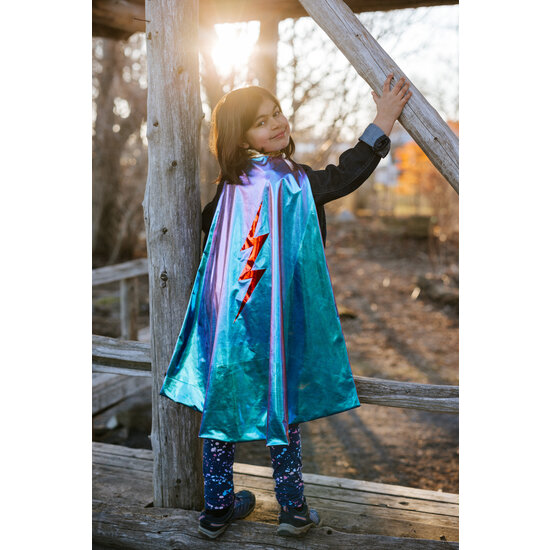 Great Pretenders Great Pretenders - Blue Lightning Holographic Cape - Size 5-6