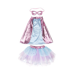 Great Pretenders - Super-duper Tutu, Cape et Masque - Rose Métallique/Bleu Clair - Taille 4-6