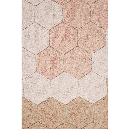 Lorena Canals Lorena Canals - Abwaschbarer Teppich Rund Wabe Rose