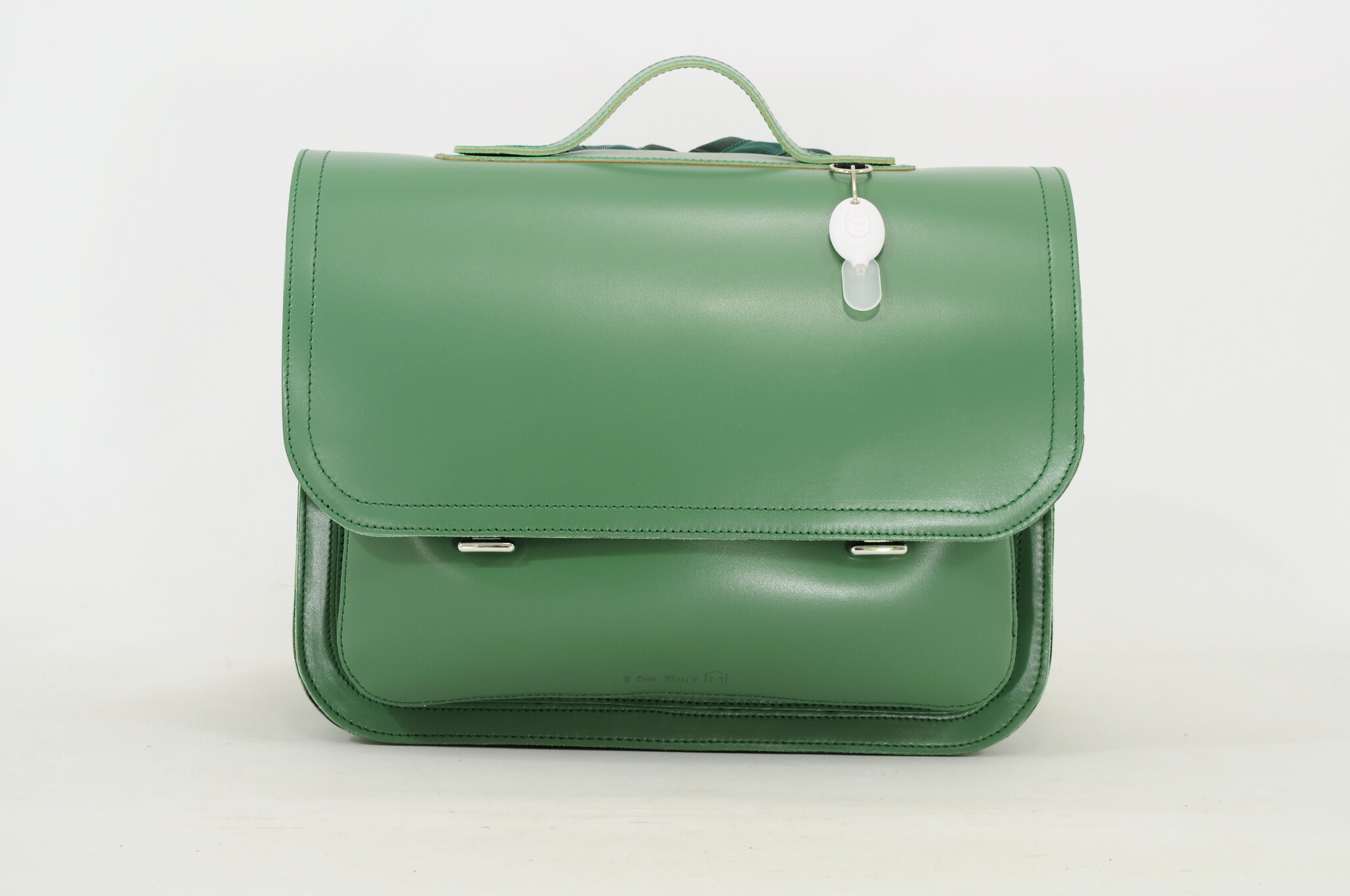 Own Stuff Lederen Boekentas met 2 Magneetsloten lake Emeraldgroen Little Thingz