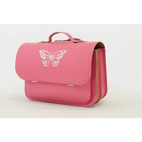 Own Stuff Own Stuff Sac à dos en cuir avec 2 fermetures magnétiques Papillon argenté, rose antique