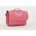 Own Stuff Own Stuff Leather Bookbag With 2 Magnetic Locks Silver Butterfly, Antique Pink