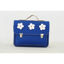 Own Stuff cartable maternelle en cuir Flowers White Cobalt