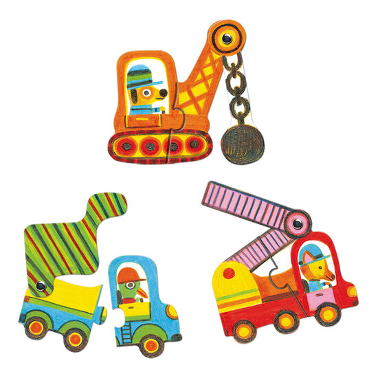 Djeco Djeco Puzzle Duo Articulo Vehicles