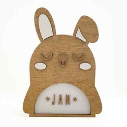 Vintiun Lampe, lapin, Led, avec lettres autocollantes