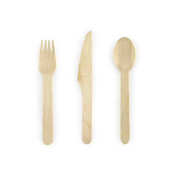 Party Deco Party Deco Wooden cutlery