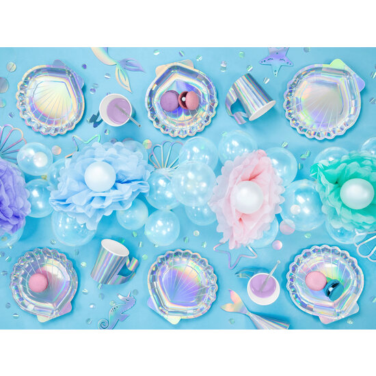 Party Deco Party Deco Borden - Zeemeermin/Schelp