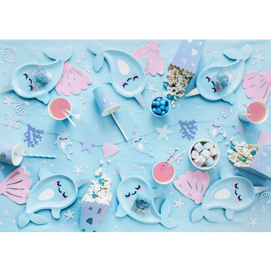 Party Deco Party-Deco-Papierschilder - Walfisch